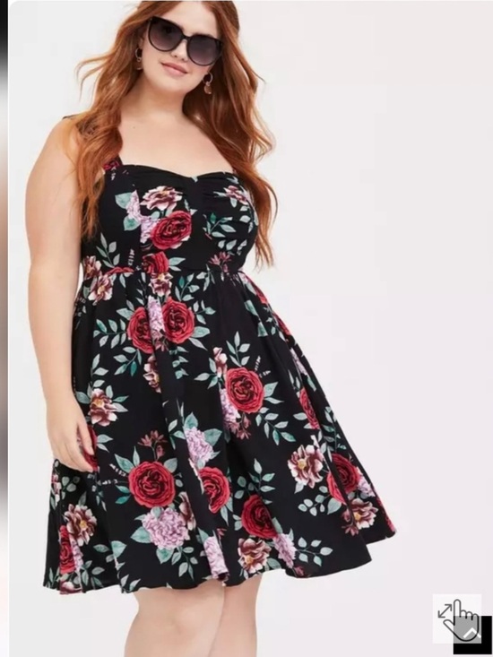 torrid Dresses & Skirts - Torrid Black Floral Sundress with Red & Pink Roses Sz 2 (2X-18/20)